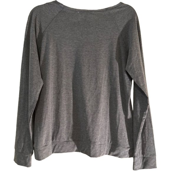 Women's Long-Sleeve Raglan Top Grey by Angel + Premium Polyester Blend Size L - Picture 2 of 9